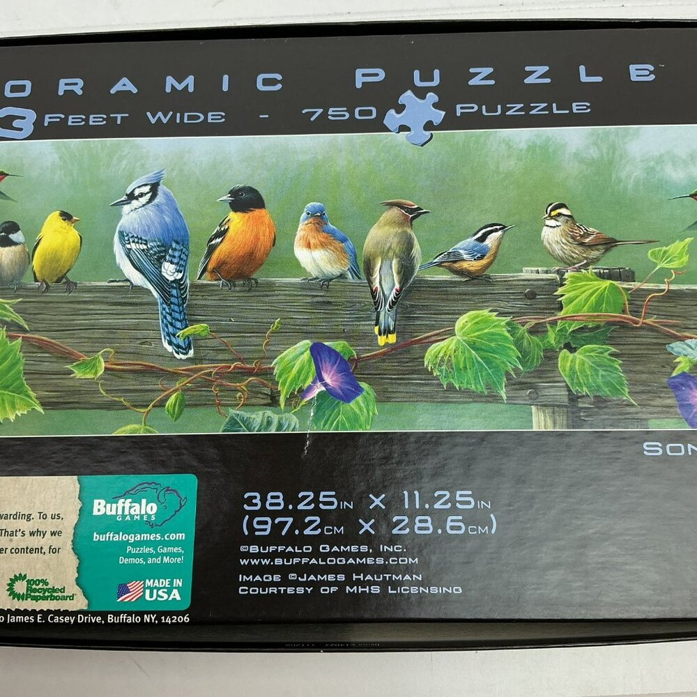 Songbirds Panoramic Puzzle 750 Pieces By Hautman Brothers Buffalo Games 38.25"x1 - Picture 7 of 10